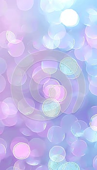 Soft delicate blur bokeh background in dusky violet, powder blue, and silver gray colors