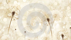 Soft and delicate design elements that evoke the feeling of blowing on a dandelion and making a wish. photo