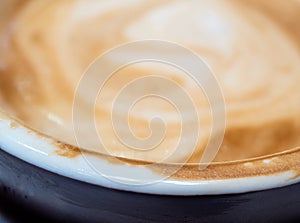 Soft and delicate milk froth in a cup of coffee