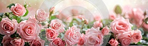 Soft and Delicate: Pink Roses on White Background