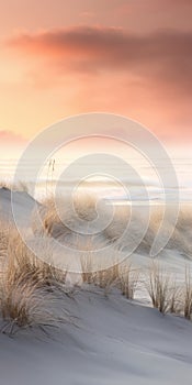 Soft And Dreamy Sunset: Sand Dunes On The Beach