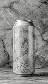 Soft drink aluminum can mockup on abstract background with text space, soda beverage concept.