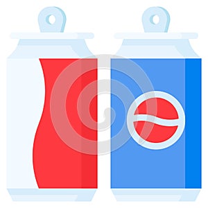 Soft drink can icon, Beverage flat vector illustration