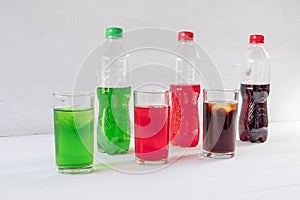 Soft drink in a glass on a white background