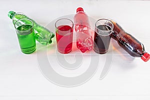 Soft drink in a glass on a white background