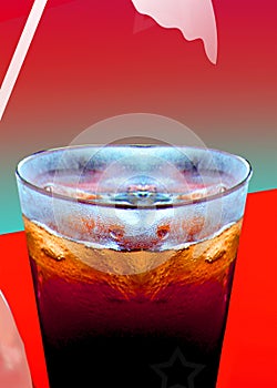 Soft drink on Graphic illustration summer time Cool with the iced cubes