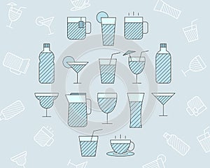 Soft drink Icons set 01-03