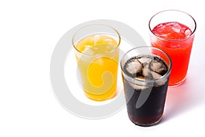 Soft drinks for summer isolated