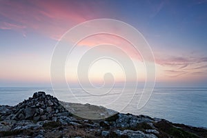 Soft dusk light on Pembrokeshire coast