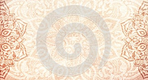 Soft earthy terracotta sandstone textured background with mandala decorations