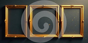 Soft edged golden square frames, varying sizes , golden square, shape photo