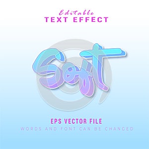 Soft editable vector text effect 3d effect and smoth color