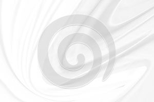 Soft fabric abstract curve sshape decorative white background. luxury textile smooth line pattern fashion design in full frame . b