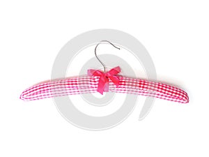 Soft fashionable hanger over white background