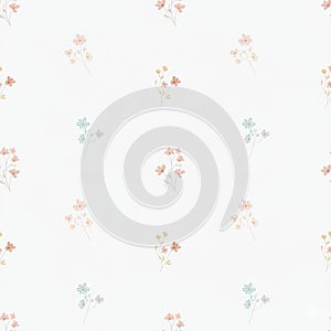 Soft Floral Pattern with Delicate Flowers on Light Background