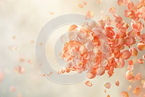 Flower Petal Speech Bubble on Pastel Background for Romantic and Nature-Inspired Branding photo