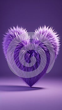 Soft Fluffy Heart on Purple Canvas photo