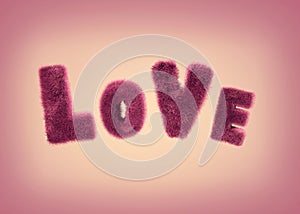 Soft fluffy letters love