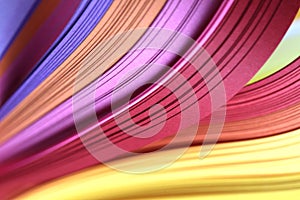 Soft focus Abstract gradient color wave curl strip paper horizontal background