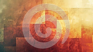 Soft focus gradient background with earthy abstract squares, harmonious color scheme and light texturing, publication