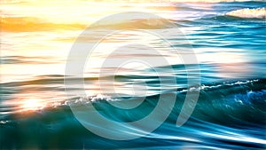 Soft Focus Ocean Waves Breaking