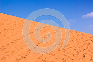 Soft focus on sand concept minimal desert landscape background scenic view diagonal horizon background of yellow sand dune