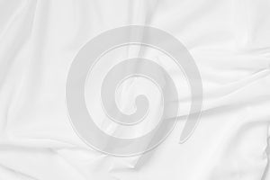 Soft focus white smooth ripple linen fabric texture background