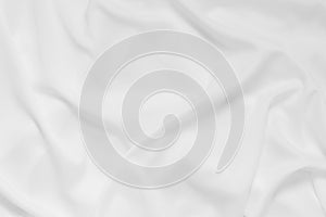 Soft focus white smooth ripple linen fabric texture background