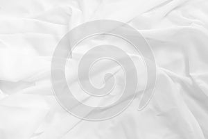 Soft focus white smooth ripple linen fabric texture background