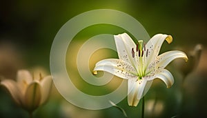 Soft focus wildflower bud, elegance in fragility, natural beauty generated by AI