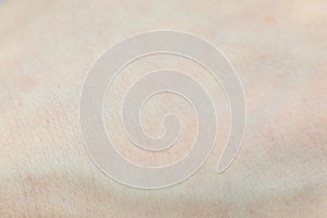 Soft focused Human skin with hairs texture background. Macro photo, close up