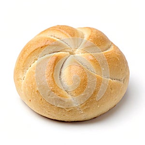 Kaiser roll isolated on white background