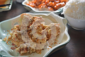 Soft garlic shell crab