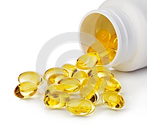 Soft gels pills with Omega-3 oil.