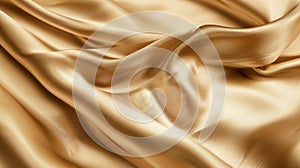 Soft gold silk fabric close-up