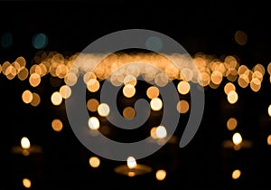 Soft golden light reflections abstract background with shallow depth