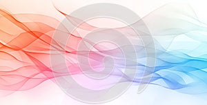 Soft gradient background featuring flowing waves in light blue and pink colors, creating serene and calming atmosphere. gentle