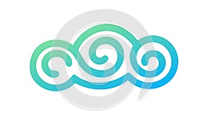 Soft Gradient Cloud Icon, Weather Climate Vector Graphic Design, vector design Generative AI