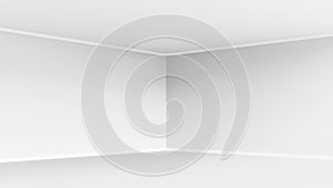 Soft gray studio room background with window with light from window, without any textures vector background.