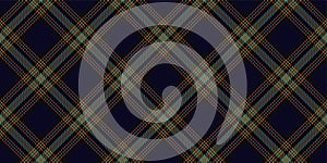 Soft green and brown stripes on dark fabric texture of traditional checkered diagonal tartan seamless ornament for plaid