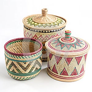 Soft Handwoven Baskets with Intricate Patterns