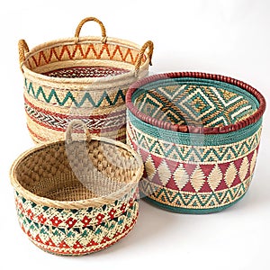 Soft Handwoven Baskets with Intricate Patterns