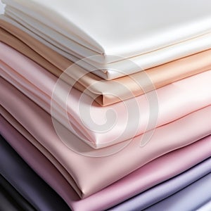 Soft Hues Satin Bedding Cloths: Lycra Plain Sheet In Light Magenta And White