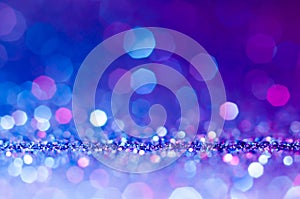 Soft image abstract bokeh ultra violet,purple,pink color with light background.Ultra violet night light elegance,smooth sparkling photo