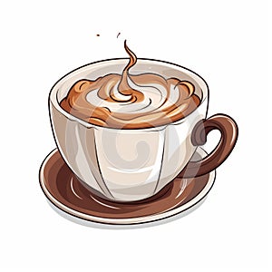 Soft And Intense: A Cartoon Cup Of Cappuccino In Al Capp Style photo