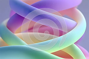Soft Intertwined Pastel Gradient 3D Abstract Shapes