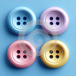 Soft pastel buttons arranged on a blue background