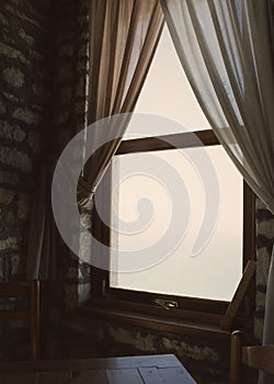 Soft light seeping in from a window.