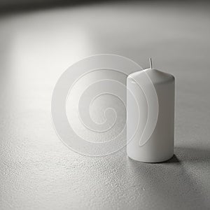 Soft lighting creates a gentle shadow emphasizing the candle s smooth