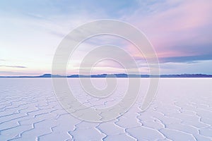 Soft Lilac Sunrise at Salar de Uyuni\'s Pastel-Colored Marvel